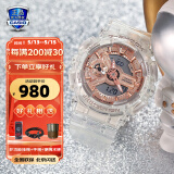 卡西欧（CASIO）手表女G-SHOCK和BABY-G系列运动石英表送女生礼物学生送人 GMA-S110SR-7A玫瑰金透明单机版