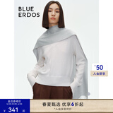 BLUE ERDOS100%山羊绒围巾披肩纯色简约百搭时尚礼物保暖流苏设计 浅灰色 180*30