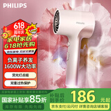 飞利浦（PHILIPS）吹风机大功率电吹风负离子恒温护发多档调节高速家用吹风机情人节送女友礼物送男友礼物 BHD393【荧光粉】