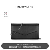INJOYLIFE休闲百搭通勤女包小方包斜挎包时尚单肩包链条包迷你小挎包 黑色