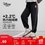 迪士尼（DISNEY）童装儿童女童加绒针织分割长裤时尚洋气裤子24冬DB441AA12黑150