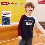 李维斯（Levi's）儿童装长袖T恤秋季新款男童女童上衣宝宝打底衫 深靛蓝 120 /60 【建议身高110-116cm】