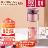 宝威玛（BVGMAV）英国玻璃杯 大玉透茶水分离双层泡茶杯 女士专用杯 高档礼物