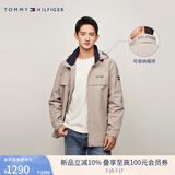TOMMY HILFIGER【可收纳帽】出走都市25秋男装风衣款软壳夹克/休闲立领外套 【风衣款软壳夹克】浅卡其AEP XL （推荐：165-180斤）