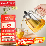 金灶（KAMJOVE）泡茶壶飘逸杯 耐热玻璃茶具功夫办公室花茶壶 茶水分离杯茶壶家用 A-19加长滤篮 750ml