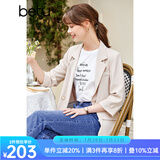 betu百图女装ins风外套简约百搭宽肩小西装女2203T49 浅杏色 XS