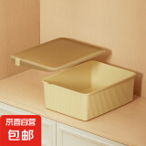 京东物流 内衣收纳盒袜子收纳内裤分格大容量家用衣服收纳 收纳盒一格（黄色）