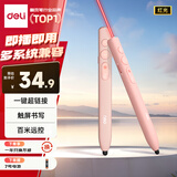 得力（deli）红光PPT翻页笔 白板可书写触控笔 百米远控磁吸收纳 7号电池激光翻页笔  粉色MA110