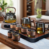 全度玻璃提梁壶家用小型电陶炉煮茶器烧水壶大容量保温玻璃茶壶 【全家福一套搞定】11件套