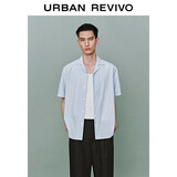 UR2025夏季新款男时尚波嬉风撞色条纹短袖开襟衬衫UMM250023