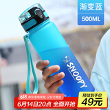 史努比（SNOOPY）儿童水杯夏季便携大容量耐摔防漏喝水杯男女小学生一键直饮杯子蓝
