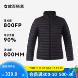 迪卡侬（DECATHLON）短款羽绒服轻薄薄外套户外运动保暖内胆排骨羽绒服TREK100 女款-百搭黑-立领 XL