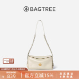 BAGTREE【明星同款】包包树奶盒包植鞣牛皮新款轻奢品牌单肩斜挎Hobo女包 皎月白-小号【双磁吸款】 高级小众