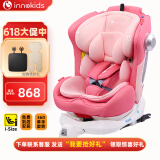 innokids儿童安全座椅0-12岁婴儿车载宝宝汽车用乐迪宝贝梦幻守护者可旋转 公主粉【i-Size认证+单手360°旋转】