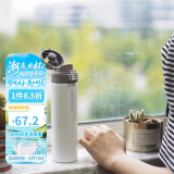乐扣乐扣（LOCK&LOCK）缤纷弹跳盖保温杯304不锈钢男女商务便携随行水杯子390ML白色