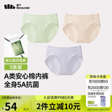 蕉下（beneunder）A类安心纯棉内裤女士100%棉无痕抗菌抑菌底档三角裤中腰 25新款