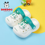 巴布豆童鞋男童拖鞋夏季软底宝宝沙滩鞋儿童洞洞鞋117342003乳白色140