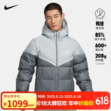 耐克NIKE羽绒服男短款连帽SF WR 650-D FLD外套FB8178-077灰XXL