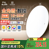 FSL佛山照明卧室LED吸顶灯无蓝光护眼高显97全光谱智能蝉翼36W包安装