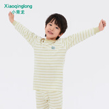 小青龙儿童秋冬内衣套装男童女童纯棉宝宝春秋彩棉秋衣秋裤中大童 绿色（男宝宝） 130 (建议120-130cm)