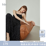 FANSILANEN范思蓝恩 春秋新款法式波点吊带连衣裙女减龄甜美收腰裙子213223 黑底白点 M