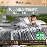 富安娜蚕丝被子100%蚕丝夏凉被A类抑菌空调被双人夏季薄被芯230x229cm