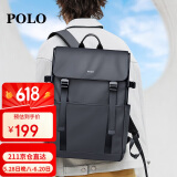 POLO双肩包男士旅行背包男15.6/16英寸电脑包商务出差翻盖包轻便书包