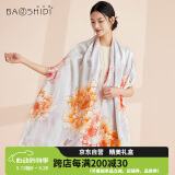 宝石蝶真丝丝巾女桑蚕丝旗袍披肩围巾女生日礼妈妈母亲节礼物礼盒/牡丹2
