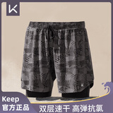Keep泳裤男防尴尬双层宽松游泳裤泳衣速干沙滩裤温泉装备