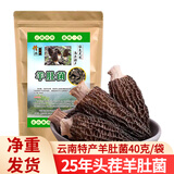滇味十足（DIANWEISHIZU）羊肚菌 云南特产头茬羊肚菌南北干货山珍菌菇煲汤端午礼盒 【精选4-6cm】净重100克/袋