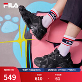 FILA 斐乐猫爪鞋4代女鞋老爹鞋情侣运动鞋复古时尚休闲鞋网面透气 【女款】黑-BK 40