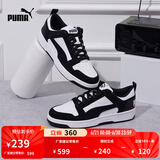 彪马（PUMA）男女同款经典休闲透气复古百搭潮流板鞋 REBOUND 370539 黑色-白-01 36
