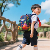 Edison幼儿园书包2-6周岁学前班户外轻便出游儿童小背包6001-3S恐龙小号