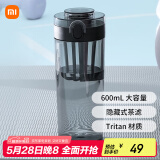 米家Tritan水杯 600ml大容量 小米（MI）健身弹盖杯摇摇杯 深灰色