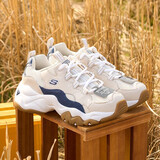 斯凯奇（Skechers）女鞋秋冬2024新款三代熊猫鞋轻便休闲鞋运动鞋厚底增高老爹鞋女 褐色/海军蓝色-TNV 37.5 /参考常规尺码38码左右