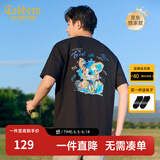 卡宾男装 精致绣花T恤2025夏季新款生动有趣色彩丰富 煤黑色01 2XL /185/54