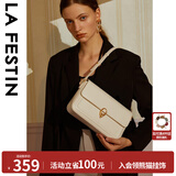 拉菲斯汀2025新款包包时尚单肩斜挎包女包通勤腋下小方包 621290 象牙白