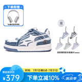 KILLWINNER【王鹤棣同款】Noah's ark牛仔破碎流星男鞋潮牌情侣运动板鞋女 蓝色 37