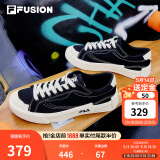 FILA FUSION斐乐男鞋POP帆布鞋潮牌男子潮流板鞋街拍运动休闲鞋男 黑-BK 42.5