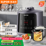 苏泊尔（SUPOR）【国家补贴】深汤系列电压力锅5L家用全自动智能触控配蒸笼SY-50YC8011双胆电饭煲高压锅4-6人