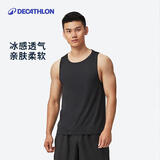 迪卡侬运动背心男速干无袖休闲宽松透气轻盈汗衫FIC ME4030141时尚黑S