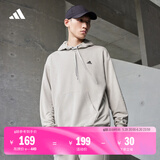 adidas休闲加厚毛圈连帽卫衣套头衫男女阿迪达斯官方轻运动 金属灰 L