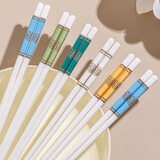 景黛陶瓷筷子景德镇正品2025新款高品质优质防霉环保耐高温家用食品级 马卡龙金福20双【送饭勺1个】