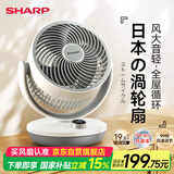 夏普（SHARP)小风铃空气循环扇电风扇家用小型风扇桌面台式静轻音99档风速抑菌大风量一级能效PJ-CA230A-C