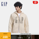 Gap男女装印花字母logo抓绒连帽卫衣休闲660128外套 米色 175/96A(L) 亚洲尺码