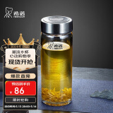 希诺单层玻璃杯男家用商务办公泡茶杯子便携车载水杯XN-6015 280mL
