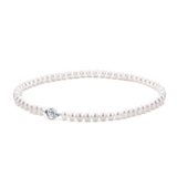 阮仕s925银淡水珍珠项链菁华珍珠颈链锁骨链自戴女送妈妈婆婆礼物珠宝 6.3-7.3mm/43cm/玫瑰花扣/椭圆