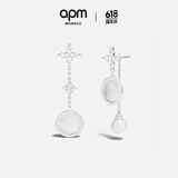 APM Monaco贝母珍珠银耳环女耳饰时尚银饰品生日礼物送女友
