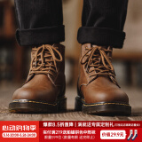 马登真皮马丁靴男高帮英伦风复古中帮工装靴百搭男鞋春季款沙漠靴子 蜜蜡色 40 (250mm)