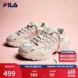 FILA斐乐女鞋休闲鞋鱼刺二代老爹鞋运动鞋增高厚底慢跑鞋SOFIA Ⅱ 奶白/烟玫粉-GR 37.5